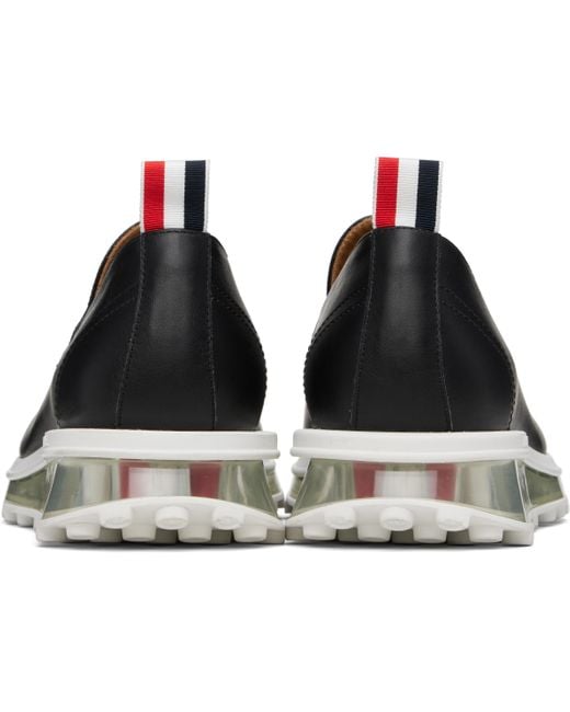 Thom Browne Black Clear Tech Runner Sole Penny Loafers for men