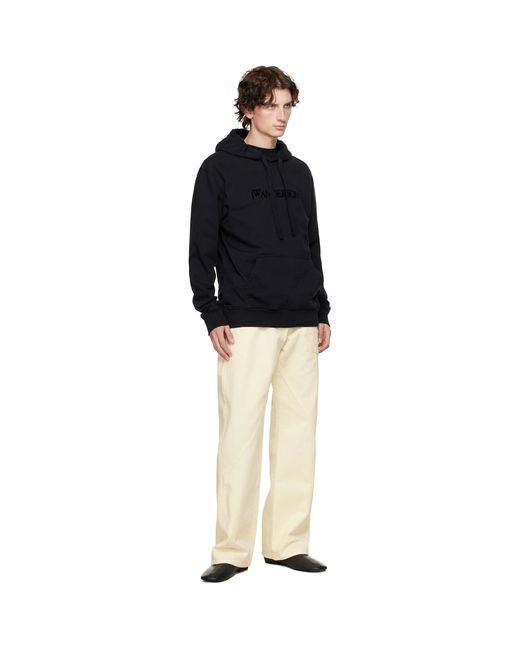 J.W. Anderson Black Logo Embroidery Hoodie for men