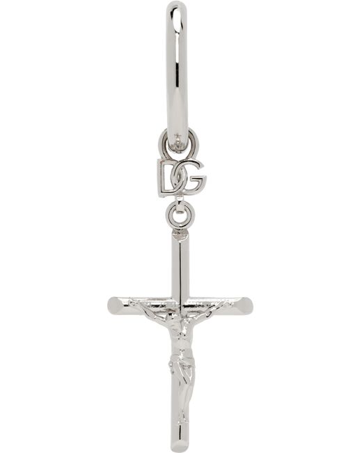 Dolce & Gabbana Black Dna Cross Single Earring for men