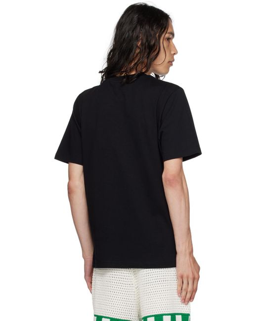 Casablancabrand Black Organic Cotton T Shirt for men