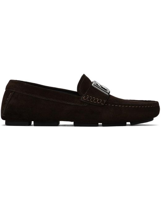 Dolce & Gabbana Black Dolce&gabbana Brown Classic Driver Loafers for men