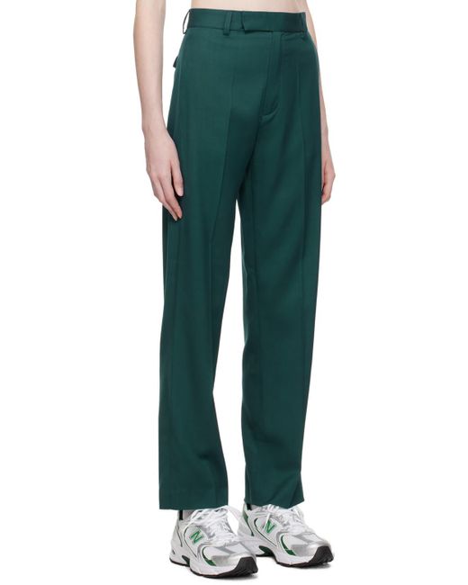 Palmes Green Fine Pleated Trousers