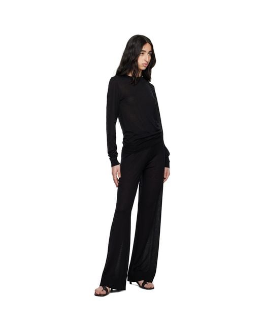 Totême Black Wide Knit Trousers