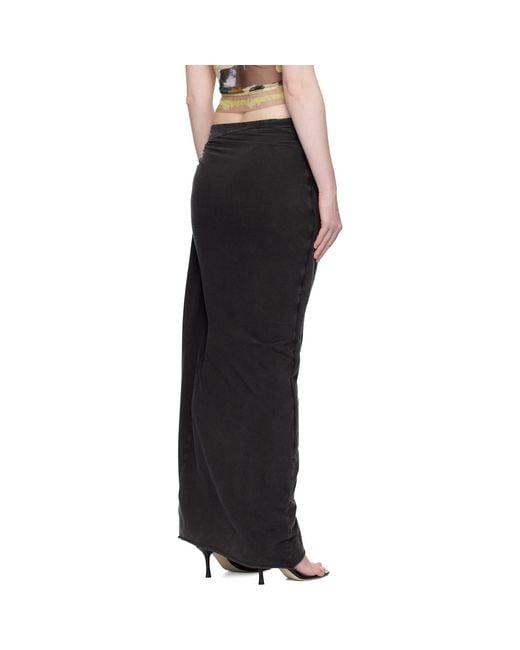 OTTOLINGER Black Draped Slit Maxi Skirt
