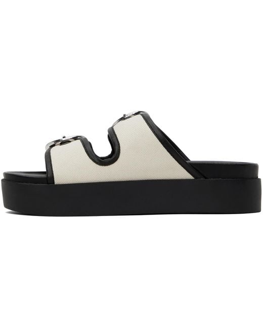 Rag & Bone Black Off- & Geo Buckle Platform Slides