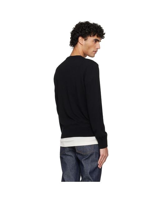 A.P.C. Black Cotton Sweater for men