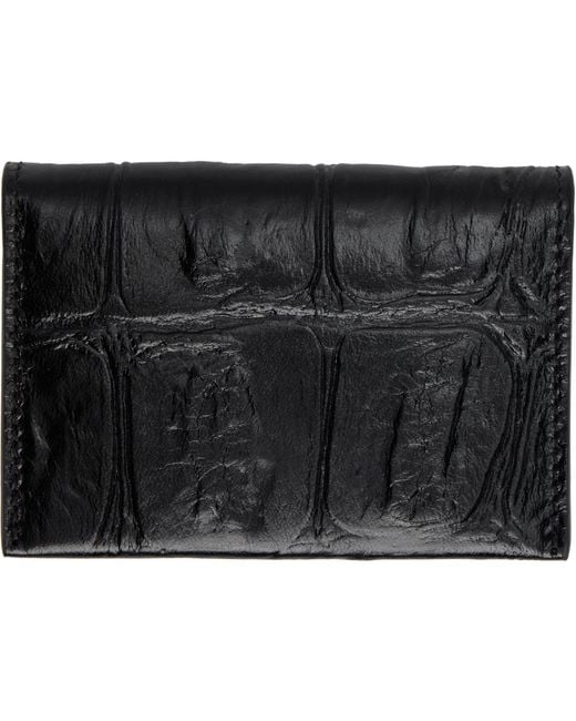 Acne Black Folded Leather Card Holder for men