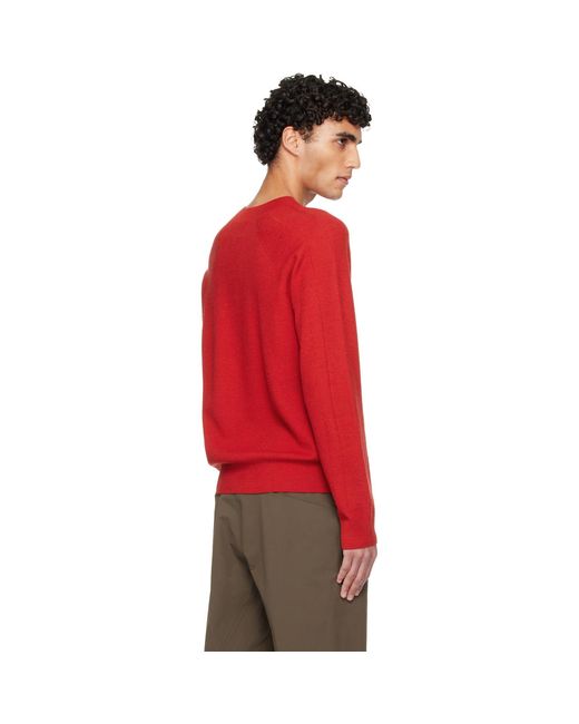 Veilance Red Conic Wool Midlayer Sweater for men
