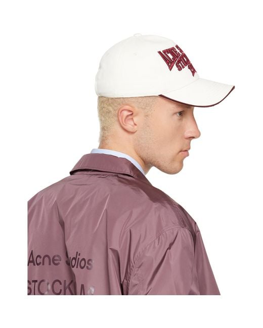 Acne Purple Off- Embroidered Logo Cap for men