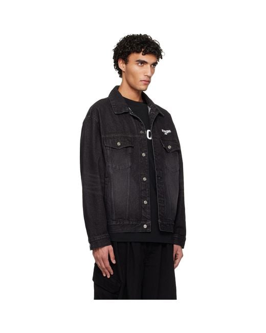 we11done Black '1506' Denim Trucker Jacket for men