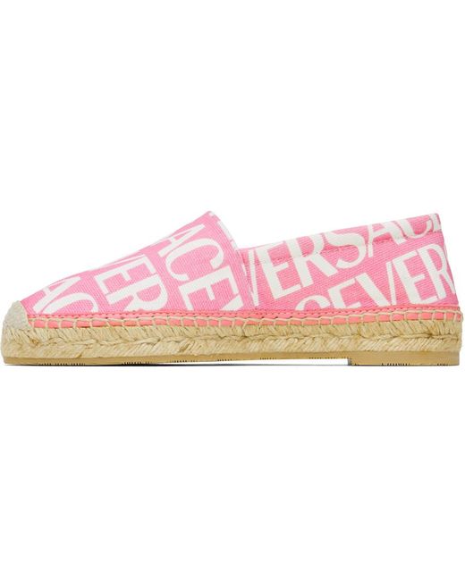 Versace Black Pink Logo Espadrilles