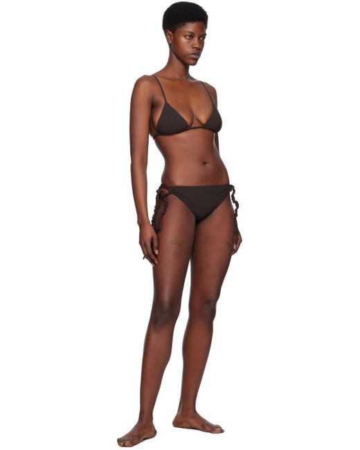 Jil Sander Black Brown Tangle Bikini Top