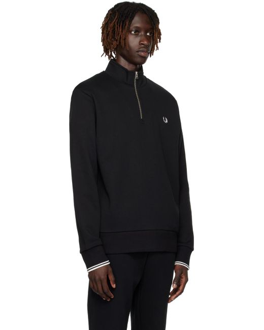 Fred Perry Black Half-zip Sweater for men