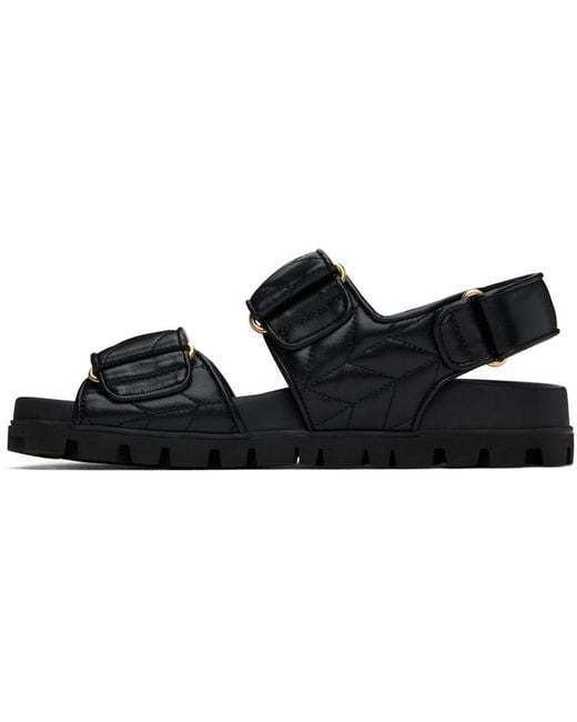 Miu Miu Black Quilted Nappa Sandals