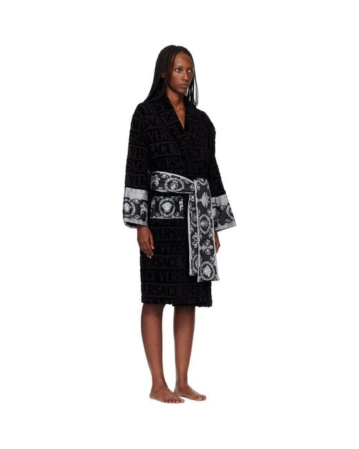 Versace Black 'I Heart Baroque' Bathrobe
