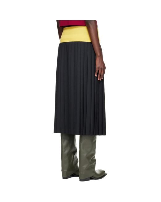 STEFAN COOKE Black Match Midi Skirt