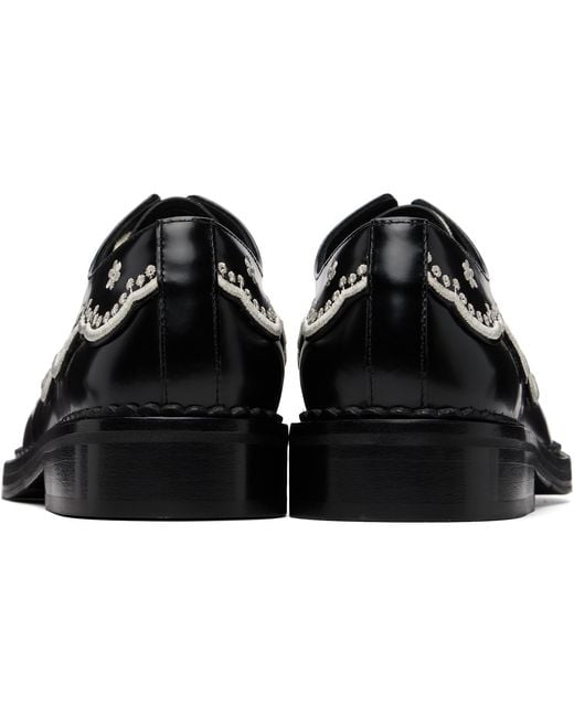 Simone Rocha Black Floral Lace Brogue Derbys for men