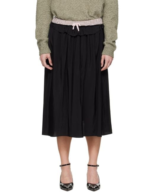 Maison Margiela Black 'Anonymity Of The Lining' Midi Skirt