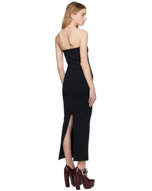 Bottega Veneta Black Compact Maxi Dress