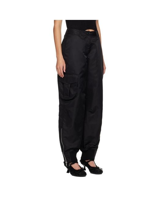 Simone Rocha Black Multi Pocket Ankle Zip Trousers