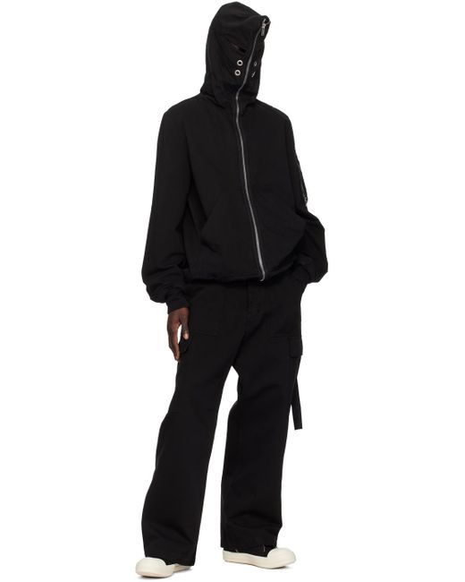 Rick Owens Black Zip Bomber Jacket for men