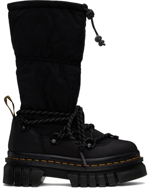 Dr. Martens Black Audrick Padded Hi Platform Tall Boots