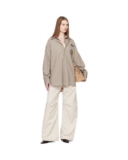 MM6 by Maison Margiela Natural Taupe Tailored Wool-Blend Shirt