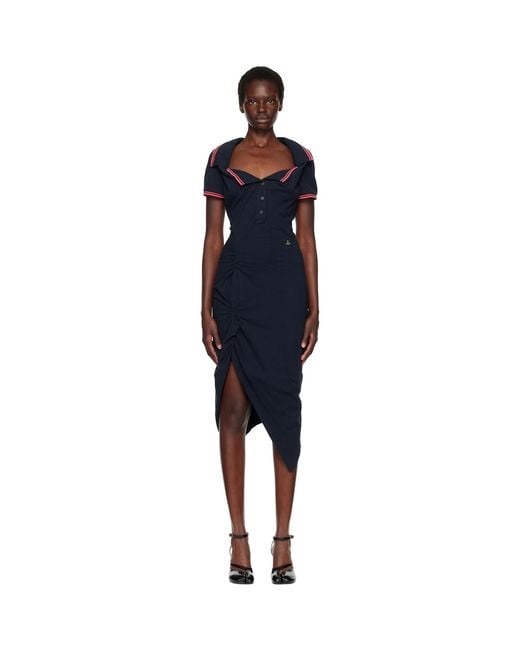 Vivienne Westwood Blue Long Monday Pulling Midi Dress