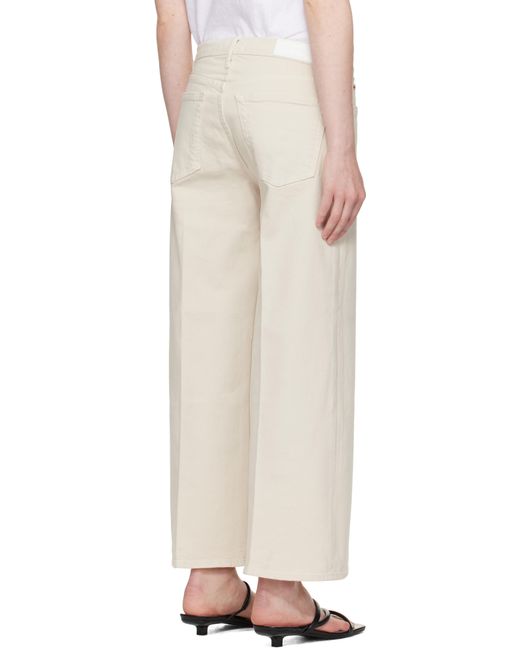 Jean Ample Et Extensible Blanc Cassé À Jambes Écourtées Re/done en coloris White