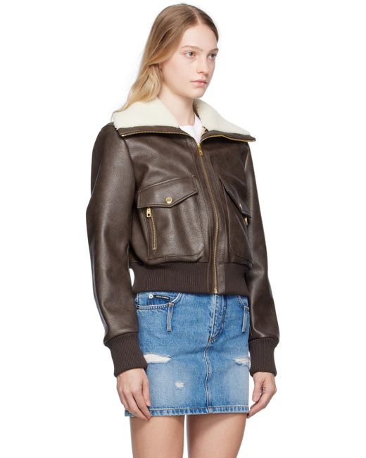 Dolce & Gabbana Multicolor Dolce&gabbana Brown Faded Faux-leather Jacket