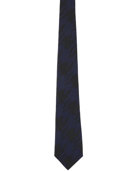 Cravate bleu marine et noir à motif pied-de-poule Comme des Garçons pour homme en coloris Black
