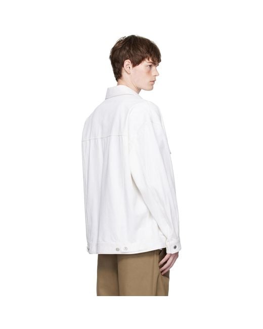 A.P.C. White Off- Elvis Denim Jacket for men