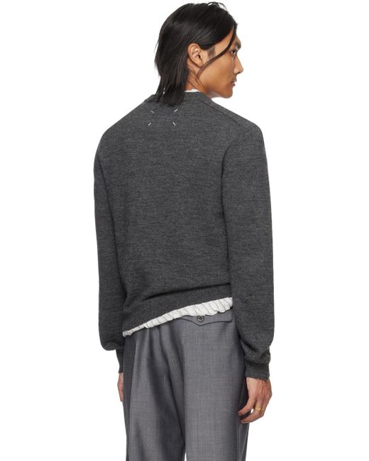 Maison Margiela Black Gray Distressed Sweater for men
