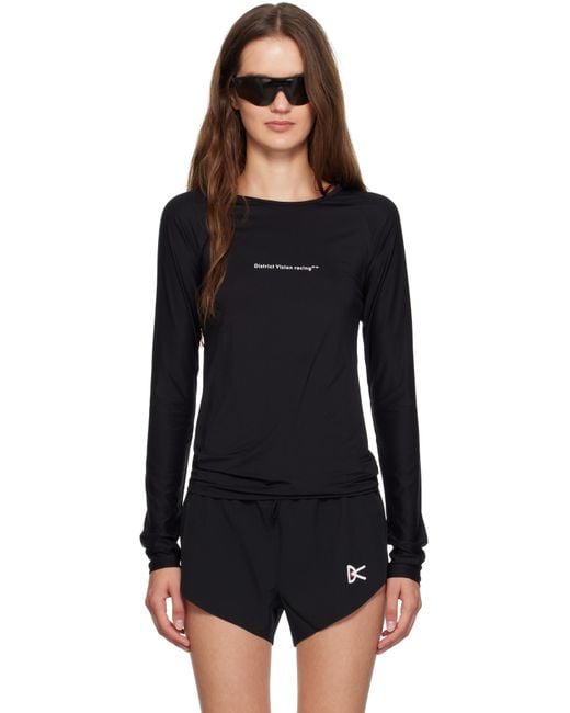 District Vision Black Aloe Long Sleeve Fitted Sport T-Shirt