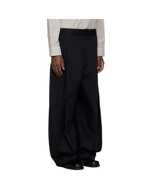 SAGE NATION Black Box Pleat Trousers for men
