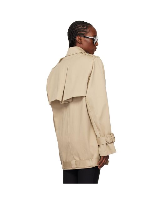 Mugler Natural Dropped Trench Coat