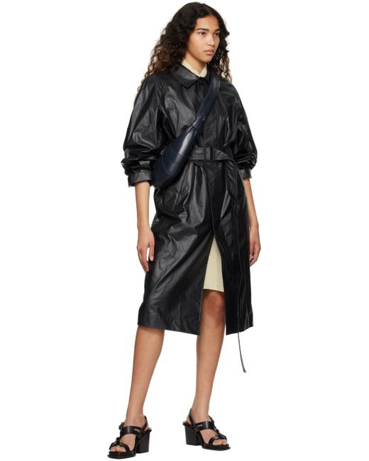 Lemaire Black Belted Rain Coat