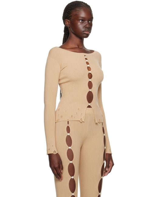Rui Natural Cutout Long Sleeve T-Shirt