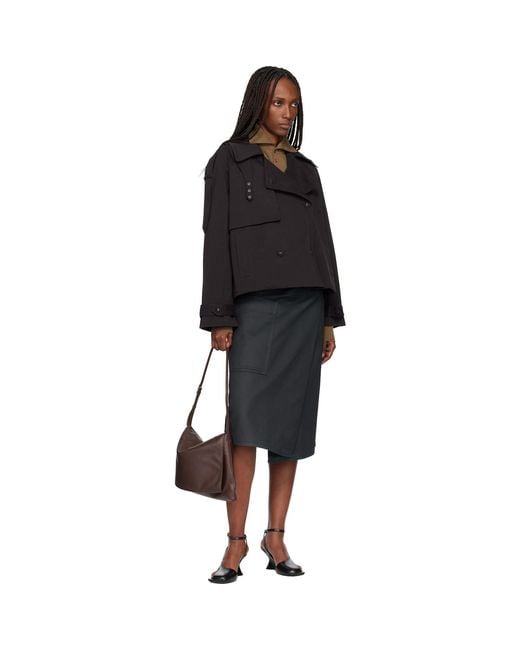 Proenza Schouler Black Label Yasmin Cropped Trench Coat
