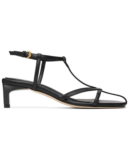 Dear Frances Black Tee Heeled Sandals