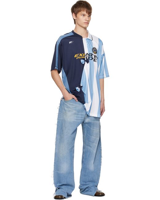 Martine Rose Blue Collage Footbed Top for men