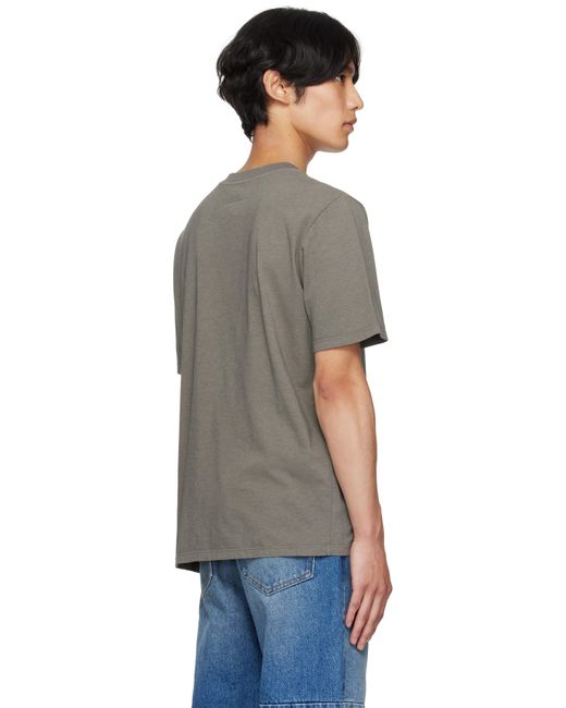 MM6 by Maison Martin Margiela Black Taupe Logo Patch T-Shirt for men