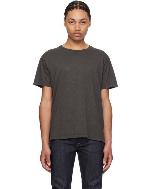 Nudie Jeans Black Roffe T-shirt for men