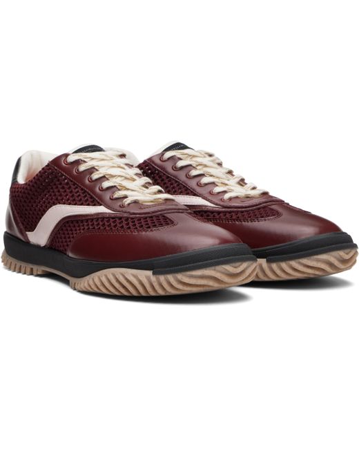 Stella McCartney Black Burgundy S-Wave Sport Mesh Paneled Sneakers