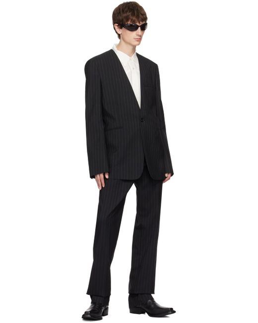 Acne Black Stripe Trousers for men