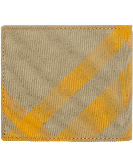 Burberry Yellow Check Bifold Wallet for men