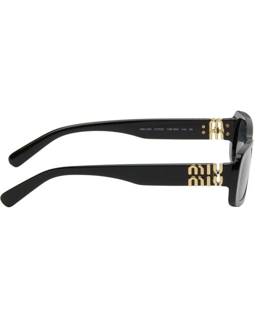 Miu Miu Black Square Acetate Sunglasses