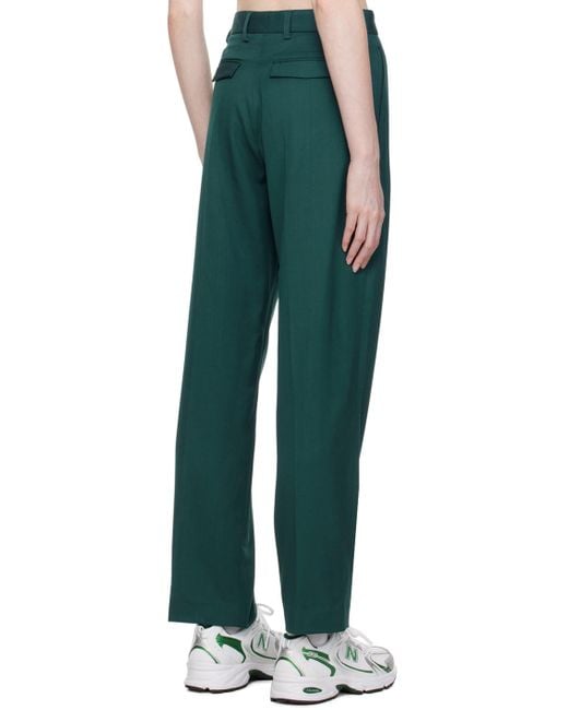 Palmes Green Fine Pleated Trousers