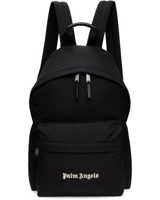 Palm Angels Black Logo Backpack for men
