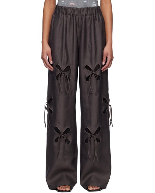 JKim Black Anton Belinskiy Edition Organza Petal Trousers